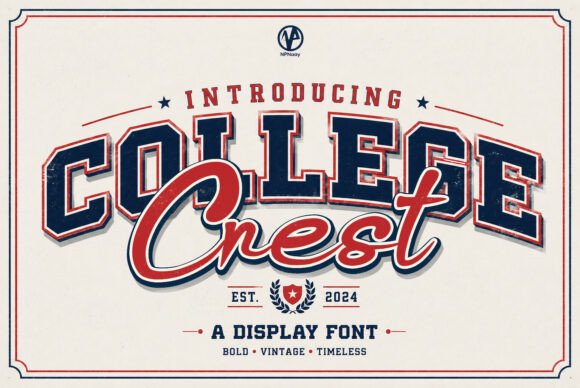 College Crest: A Sporty Display Font for Modern Branding