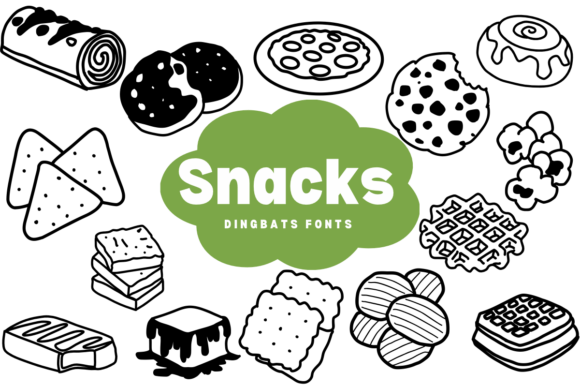 Snacks: A Dingbats Font with Sketch Style for Creative Projects