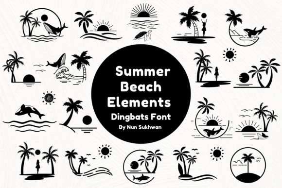 Summer Beach Elements: A Dingbats Font for Creative Design