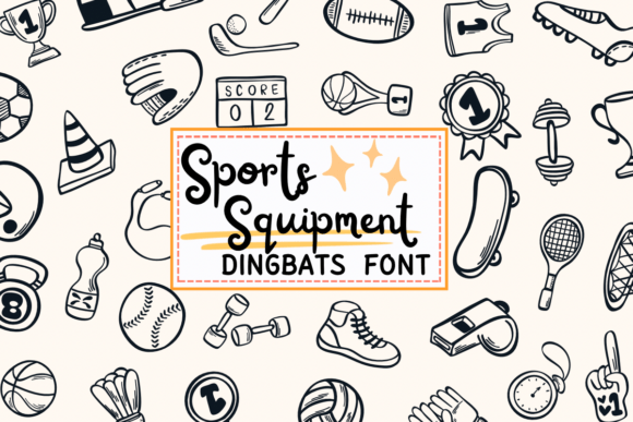 Unleash Creativity with Sports Equipment Dingbats Font